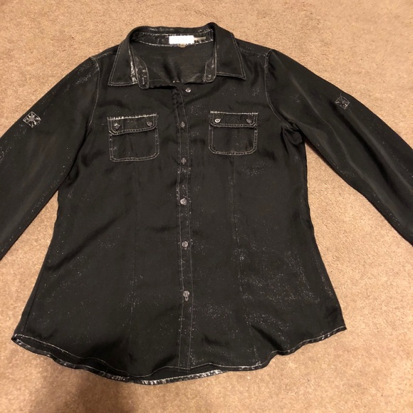 CK Metallic Button down - Picture 2 of 7